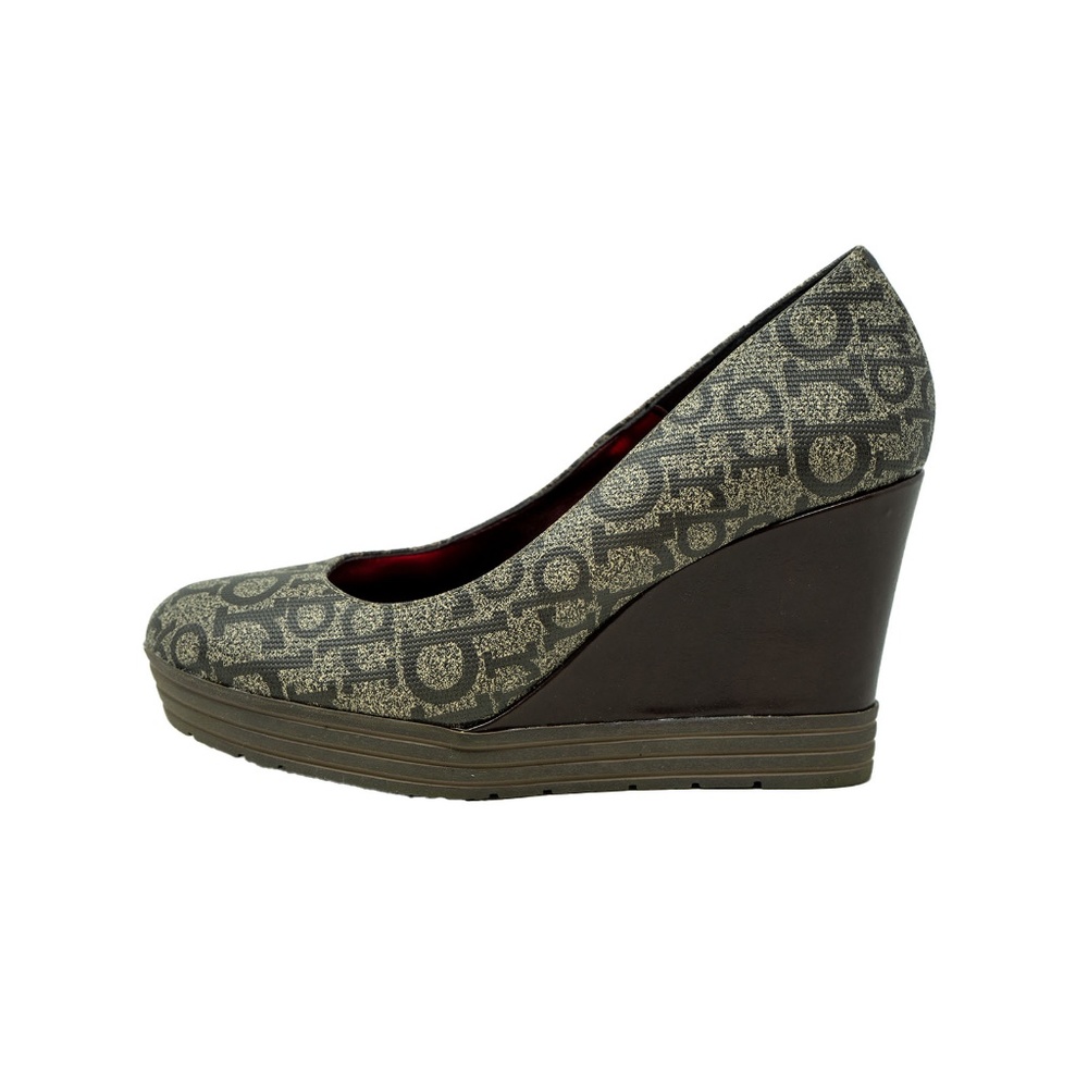 Roccobarocco Wedge Pumps, Brown, Size: 8